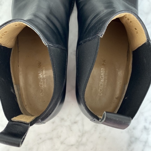 ⚡️Dolce and Gabbana Brushed Calfskin Square Toe Chelsea ankle boot - Size 8.5 - Picture 7 of 11